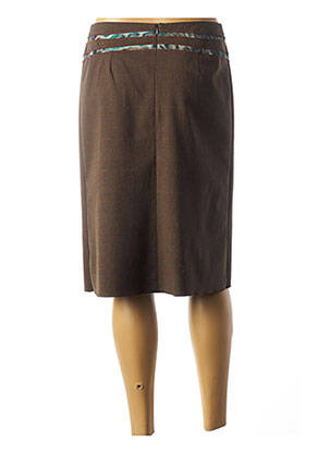Jupe mi-longue coupe droite marron GARELLA femme