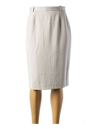 Jupe mi-longue taille à pinces gris ELECTRE femme