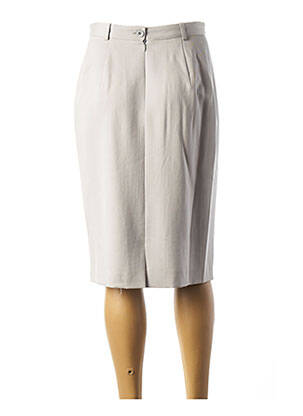 Jupe mi-longue taille à pinces gris ELECTRE femme