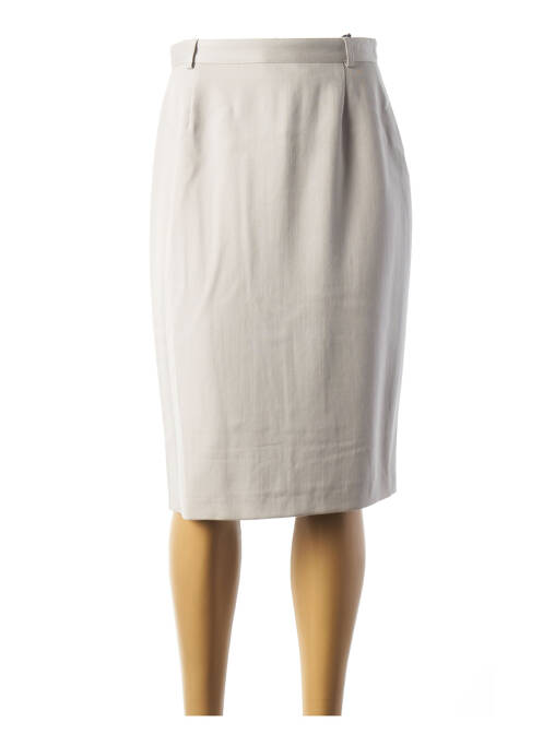Jupe mi-longue taille à pinces gris ELECTRE femme
