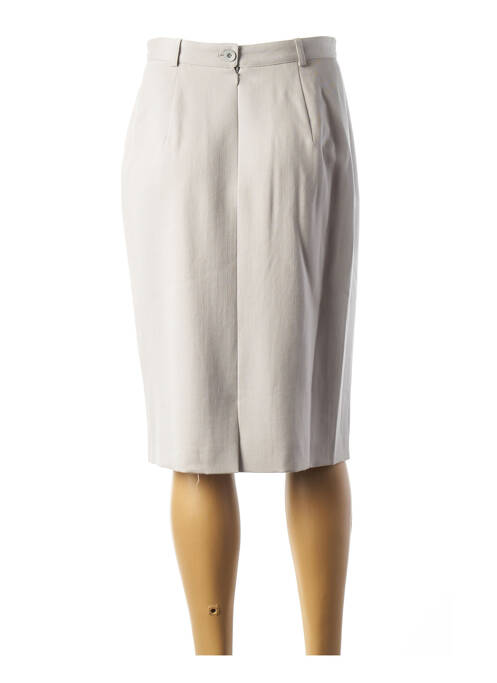 Jupe mi-longue taille à pinces gris ELECTRE femme