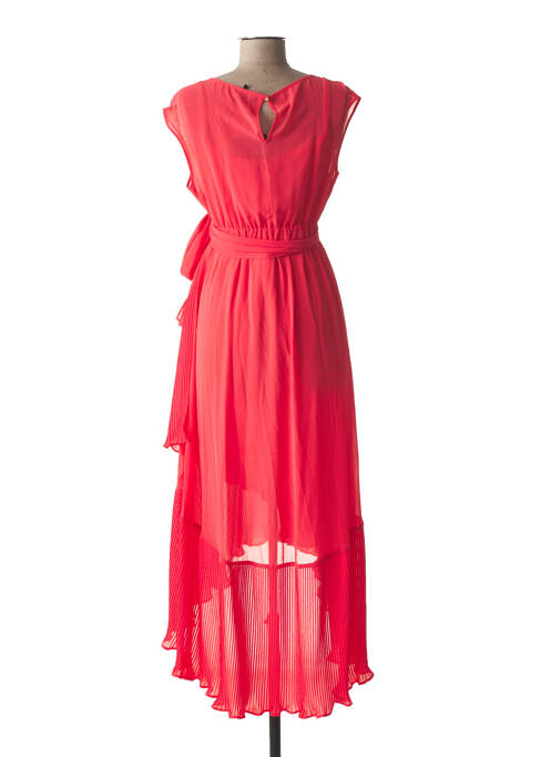 Robe longue tissage crêpe sans manche rose ATTESA femme