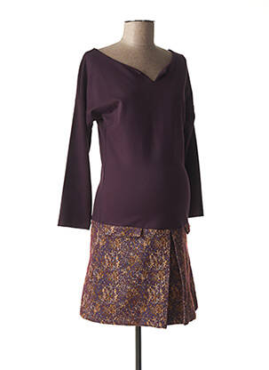 Robe maternité empiècements violet FRAGILE femme