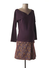 Robe maternité empiècements violet FRAGILE femme