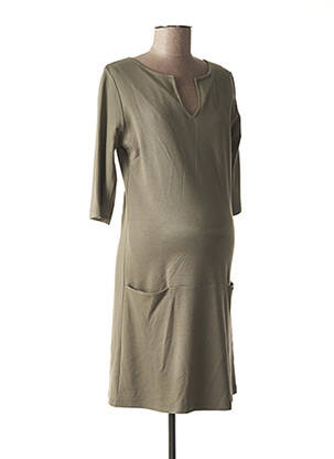 Robe maternité stretch vert FRAGILE femme