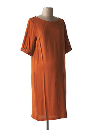 Robe maternité col rond orange FRAGILE femme