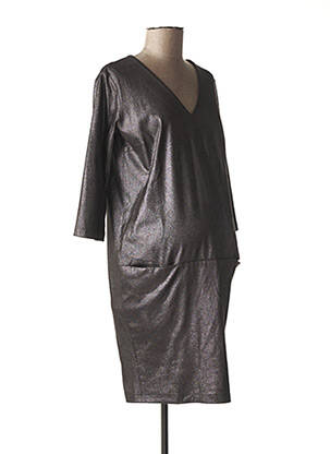 Robe maternité stretch gris FRAGILE femme