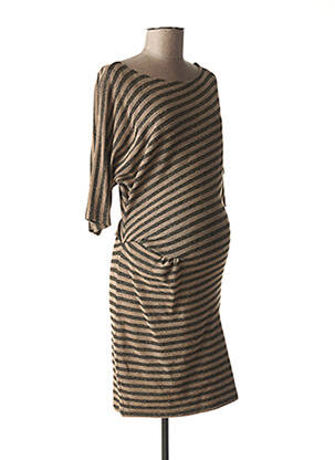 Robe maternité stretch beige FRAGILE femme