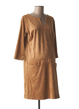 Robe maternité stretch beige FRAGILE femme