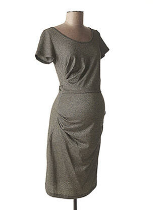 Robe maternité empiècements jaune FRAGILE femme