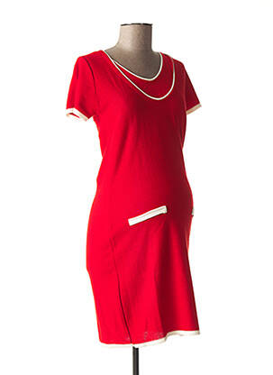 Robe maternité col rond rouge POMKIN femme