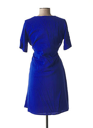 Robe mi-longue manches 3/4 manches 3/4 bleu POMKIN femme