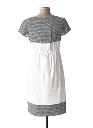 Robe courte fermeture zippée au dos manches courtes blanc POMKIN femme