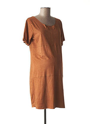 Robe maternité col rond marron LOVE2WAIT femme