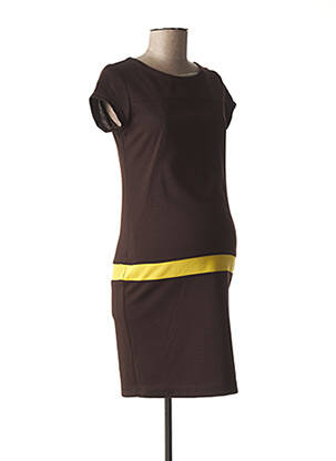 Robe maternité stretch marron NINA BELLY femme