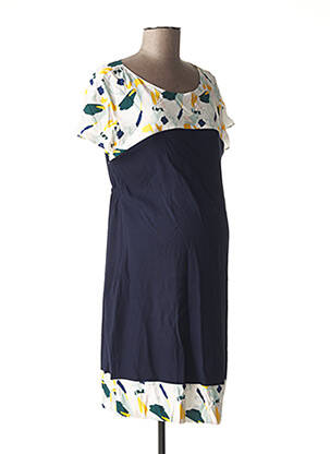 Robe maternité col v bleu POMKIN femme