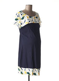 Robe maternité col v bleu POMKIN femme