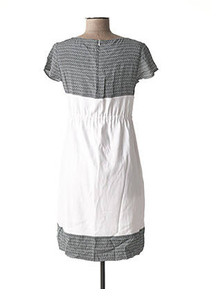 Robe courte fermeture zippée au dos manches courtes blanc POMKIN femme