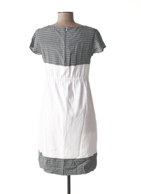 Robe courte fermeture zippée au dos manches courtes blanc POMKIN femme