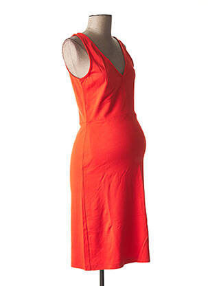 Robe maternité stretch orange FRAGILE femme