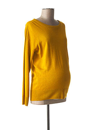 Pull maternité stretch jaune FRAGILE femme