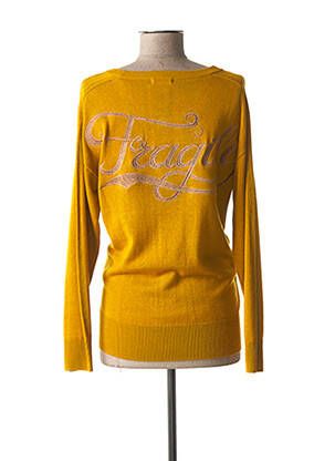 Pull maternité stretch jaune FRAGILE femme