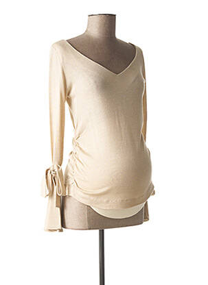 Pull maternité coupe cintrée beige PIETRO BRUNELLI femme