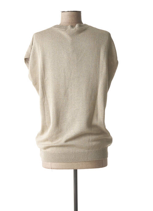 Pull maternité col v beige FRAGILE femme