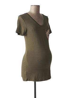 T-shirt / top maternité coupe cintrée vert LOVE2WAIT femme