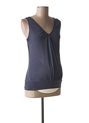 Chemisier maternité sans manche bleu FRAGILE femme