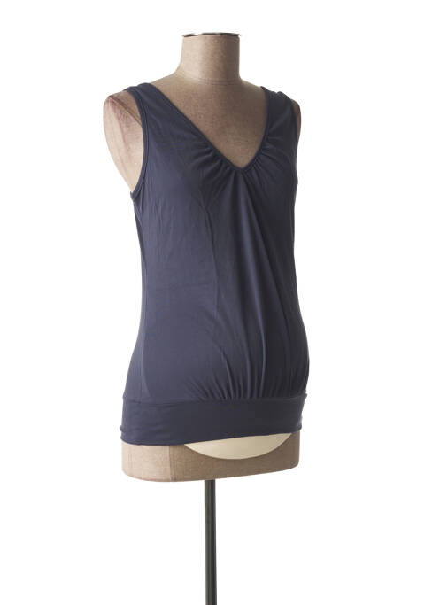 Chemisier maternité sans manche bleu FRAGILE femme