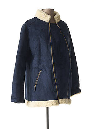 Manteau maternité manches longues bleu POMKIN femme