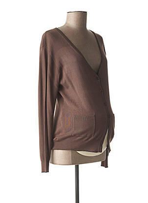 Gilet maternité beige FRAGILE pour femme