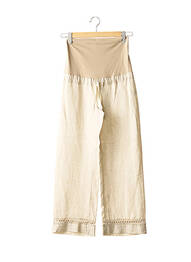 Pantalon maternité fermeture liens à nouer beige MENONOVE femme