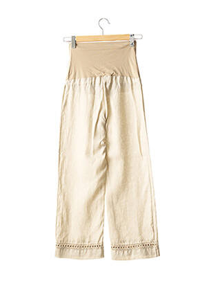 Pantalon maternité fermeture liens à nouer beige MENONOVE femme