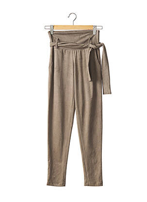 Pantalon maternité empiècements beige FRAGILE femme