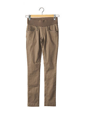 Pantalon slim taille élastique marron PIETRO BRUNELLI femme