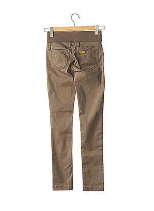 Pantalon slim taille élastique marron PIETRO BRUNELLI femme
