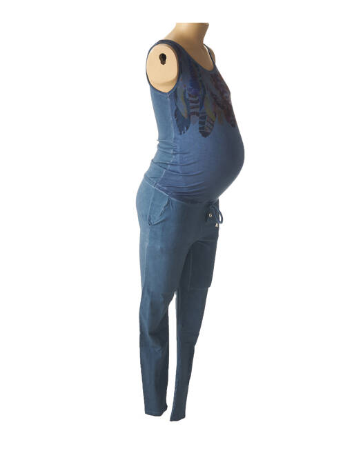 Combinaison maternité stretch bleu LOVE2WAIT femme