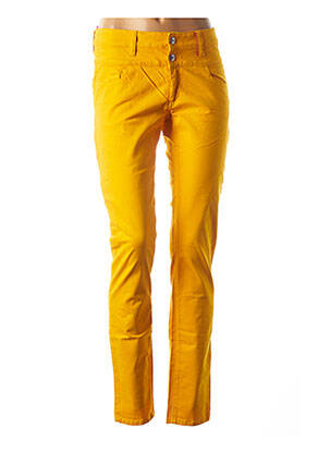 Pantalon slim stretch taille normale jaune COUTURIST femme