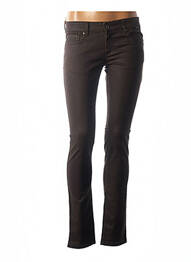 Pantalon slim broderie rivets taille basse marron COUTURIST femme