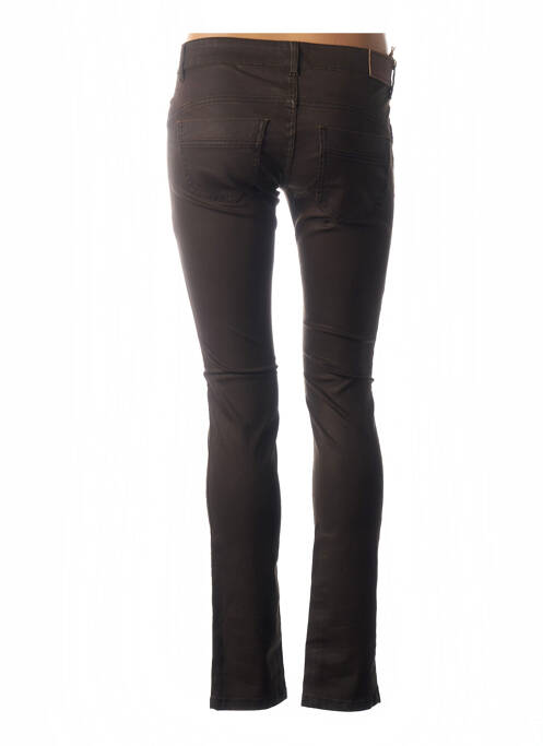 Pantalon slim broderie rivets taille basse marron COUTURIST femme