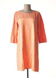 Robe mi-longue manches 3/4 manches 3/4 orange DENIM &DRESS femme