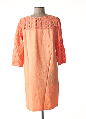 Robe mi-longue manches 3/4 manches 3/4 orange DENIM &DRESS femme
