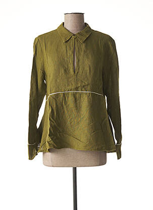 Blouse poignets boutonnés avec fente manches longues vert DENIM &DRESS femme