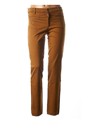 Pantalon slim stretch taille normale marron COUTURIST femme