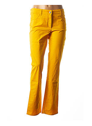 Jeans coupe droite stretch taille normale jaune COUTURIST femme