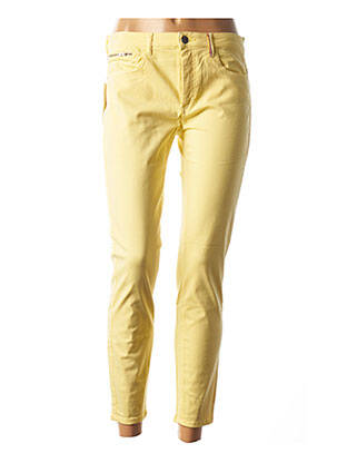 Pantalon 7/8 stretch taille basse jaune COUTURIST femme