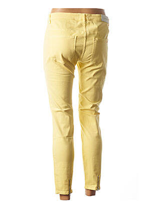 Pantalon 7/8 stretch taille basse jaune COUTURIST femme