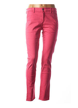 Pantalon droit stretch taille basse rose COUTURIST femme